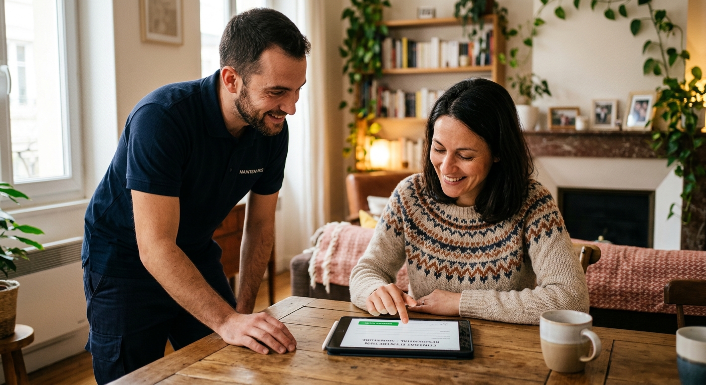 Signature d'un contrat d'entretien